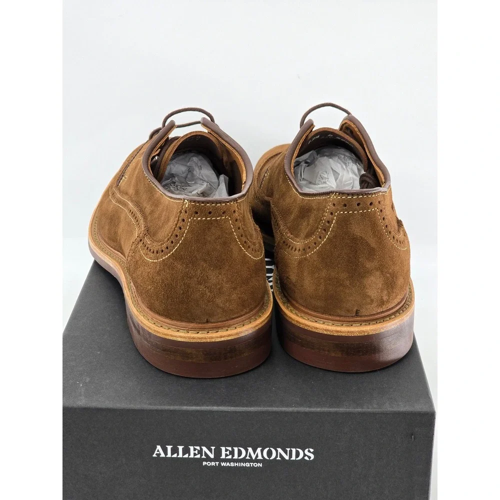 Allen Edmonds Winstonmok Men 12.5 D Snuff Brown Suede Wingtip Shoes - New